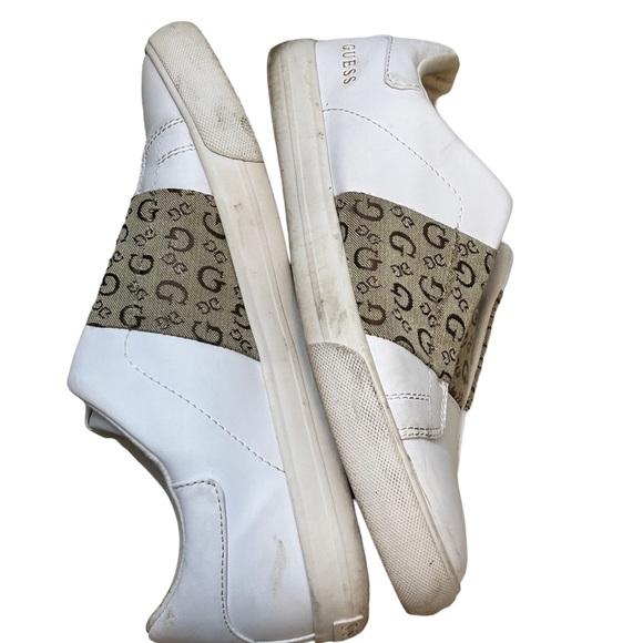 GUESS Women's White & Gold Faux Leather LOGO Comfortable Slip On Shoe-Size 8.5 - Picture 9 of 14